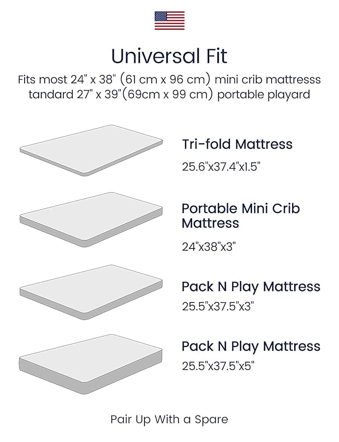 TotAha Premium Stretchy Pack N Play Playard Sheets | Mini Crib Sheets (2-Pack)-Hypoallergenic, Silky Comfort, AButtery Soft, Calming Effect, All-Season Jersey-Knit (Blue Flower & Small Floral)