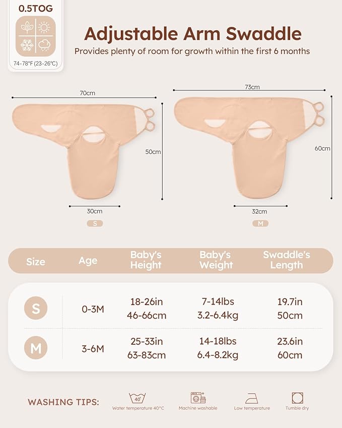 Baby Swaddles for Newborns with Zipper, 100% Cotton Newborn Swaddle Sack, 3 Pack Baby Swaddles 0-3 Months Swaddle Sleep Sack for Newborn Baby Boy Girl Orange Flower