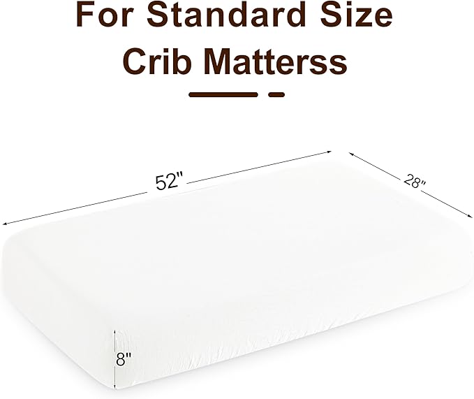 NTBAY 2 Pack Muslin Cotton Crib Sheets, Soft and Breathable Double Layer 28x52 Baby Crib Sheets for Standard Crib and Toddler Mattresses, Boys, Girls, Unisex, White, 28x52 Inches