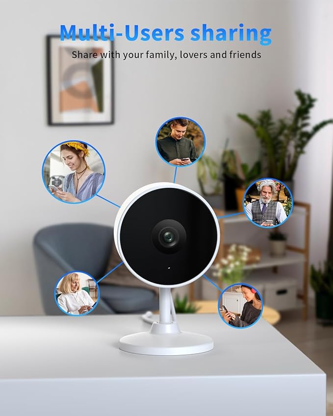 5G/2.4G Cameras for Home Security - 2K Home Cameras Indoor with AI Motion Detection, Night Vision, 2-Way Audio for/Pet/Dog/Cat/Baby Monitor, 24/7 SD Recording with Phone App, 2PCS