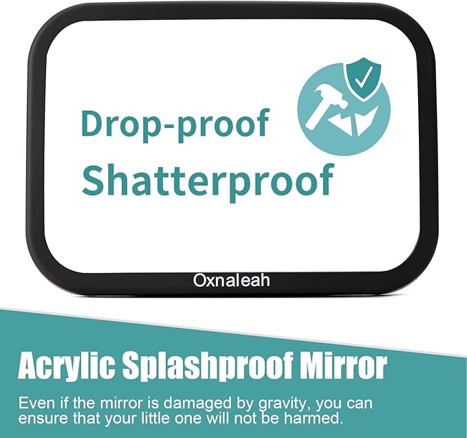 2 Pack Baby Car Mirror Clear Wide View Convex Shatterproof Shake-Proof 2 Pack Easy Install Rear Facing Backseat Mirror for Car Seat Attachment Blind Spot Reduction Distortion-Free View