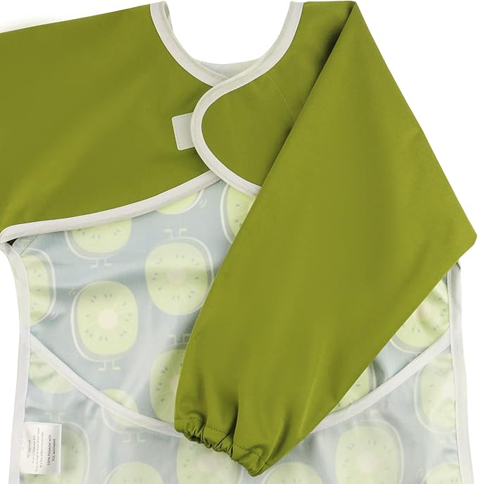 Hi Sprout Infant Toddler Baby Waterproof Sleeved Bib, Bib with Sleeves&Pocket, 6-24 Months