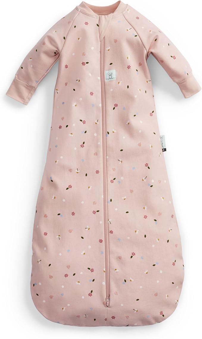 ergoPouch Jersey Sleeping Bag 3.5 TOG – Arms-Out Baby Sleep Sack, Ideal Transition from Swaddling, Slim Fit Keeps Baby Secure & Comfortable, Soft Breathable Fabric (3–12 Months, Daisies)
