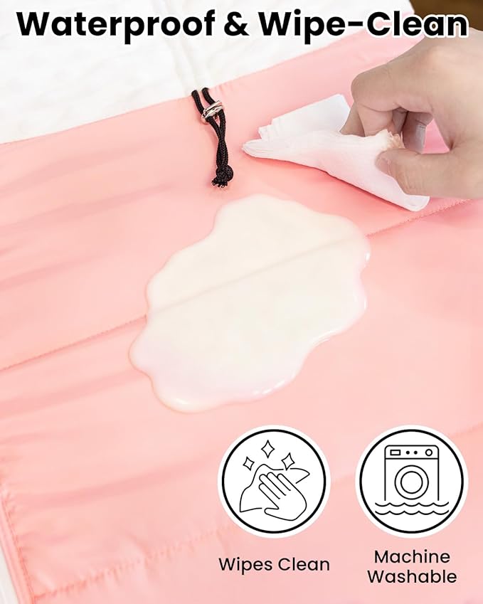 TinyPalsa Winter Baby Carseat Cover, Warm Cozy Infant Car Seat Covers with Plush Lining for Cold Weather, Waterproof Carseat Canopy with Adjustable Collar, Universal Fit for Boys & Girls (Pink)
