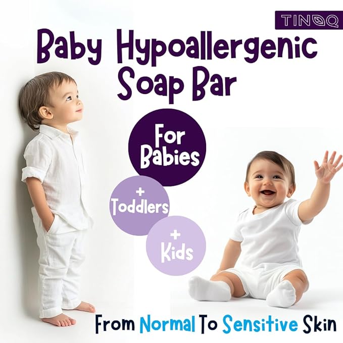 Baby Wash and Shampoo | Organic Baby Soap Bar | HYPOALLERGENIC Bath Soap Sensitive Skin | Relaxing Lavender Oil & Oatmeal | Fragrance-Free | Plastic Free | No SLS | Vegan | 2 Bars