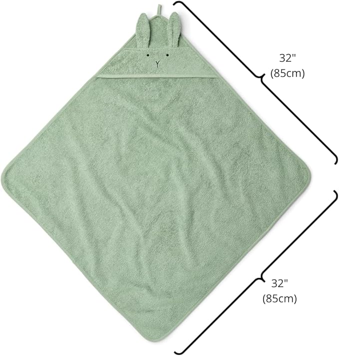 Baby Hooded Towel – Organic Cotton Baby Bath Towels – Baby Towels, Baby Bath Towels for Baby Boy, Baby Girl, 32" x 32" Super-Soft and Absorbent Baby Towels for Newborn (Rabbit Roman Green)