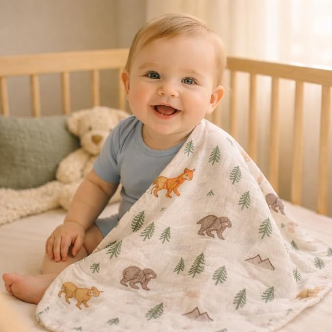 Soft 100% Cotton Swaddles for Newborns, 2- Pack - Large, Breathable Baby Blanket - Versatile, Durable Muslin Swaddle Blankets - Perfect Newborn Essentials