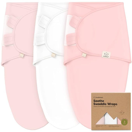 3-Pack Organic Baby Swaddle Sleep Sacks - Swaddles for Newborns, Infant 0-3 Months, Baby Girls, Boys, Soft & Snug Newborn Sleep Sack, Nursery Swaddling Blankets (Candy)