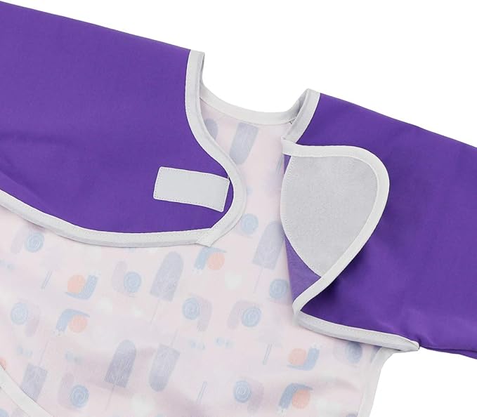 Hi Sprout Infant Toddler Baby Waterproof Sleeved Bib, Bib with Sleeves&Pocket, 6-24 Months