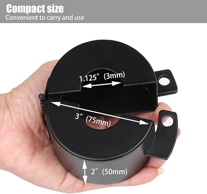 Round Door Handle Locking Device, Door Handle Lock Cover, (with Combination Padlock) Blocks Keyhole Entry and Disables Handle, Doubles as Outdoor Faucet Lock (Black)