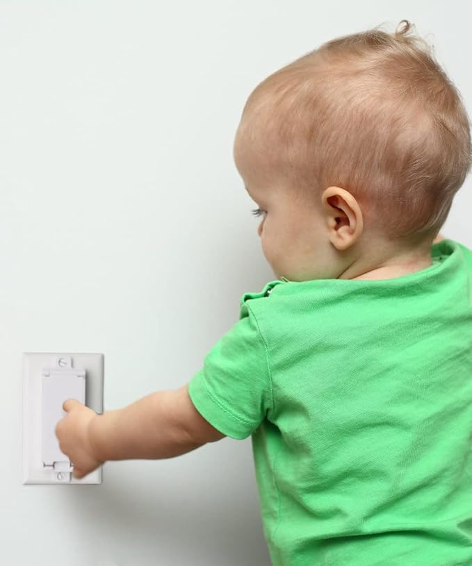 Rocker Light Switch Guard, ILIVABLE Child Proof Switch Plate Cover Prevents Kids or Accidental Turned On/Off Switch While Allowing Access (White, 1 Pack)