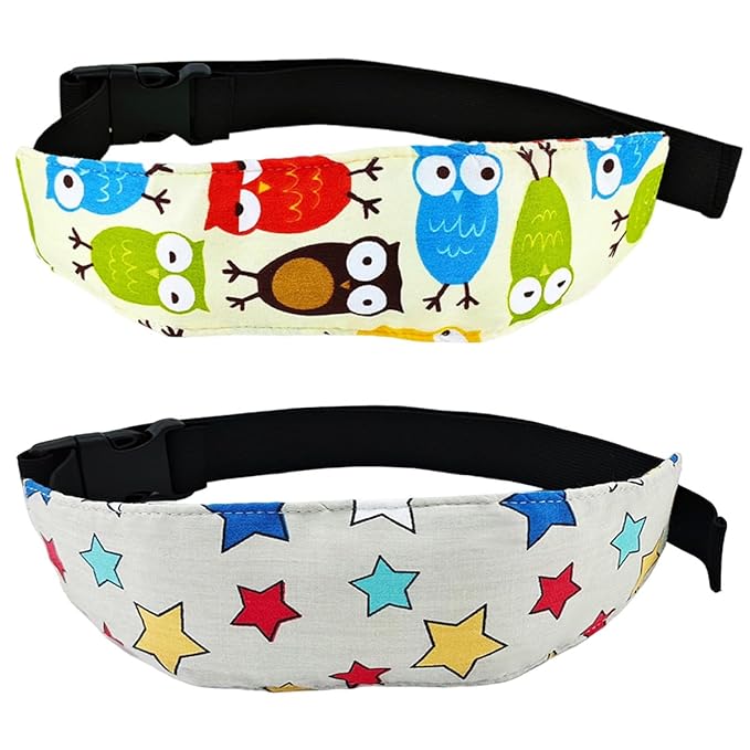 2 Pcs Baby Head Support for Stroller Car Seat Sleeping Headrest Neck Relief Straps for Kids Children Toddler Infant(White)