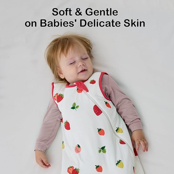 BubblePanda Rayon Made from Bamboo Sleep Sack 0-6 Months 1.0 Tog Soft Toddler Sleeping Sack 3-6 Months for Infant Newborn Babies 2-Way Zipper Baby Wearable Blanket 0-3 Months