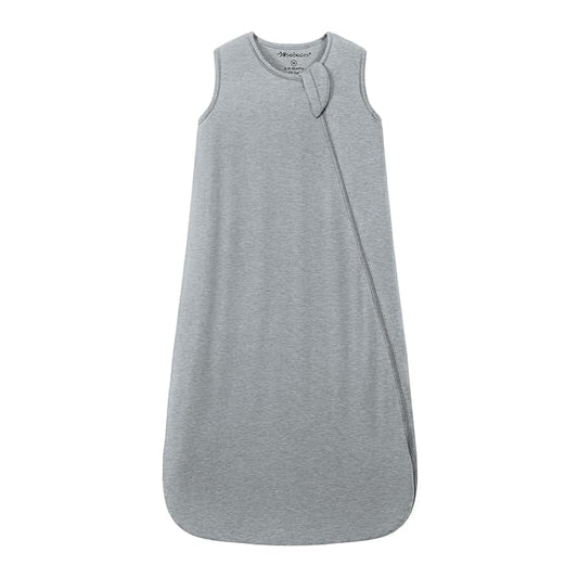 Mosebears Unisex Baby Sleep Sack 1.0 TOG, Supersoft Rayon Made from Bamboo Wearable Blanket with 2-Way Zipper (Grey,0-6 Months)