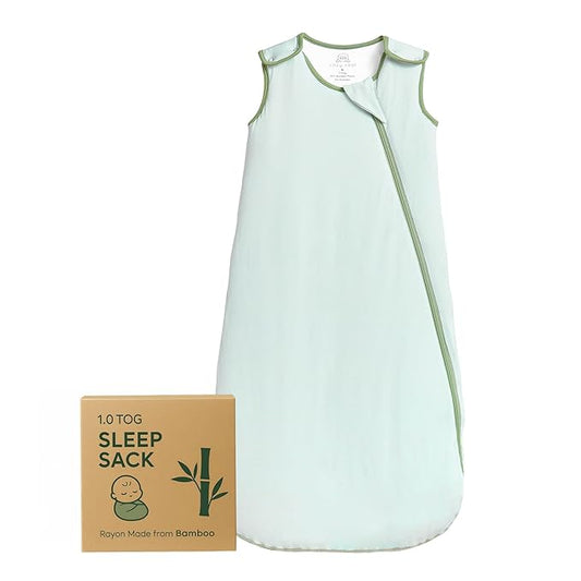 Cozy Seal Rayon Made from Bamboo Sleep Sack 1.0 TOG 0-6 Months Unisex Baby Sleeping Bag with 2-Way Zipper Breathable Wearable Blanket Baby