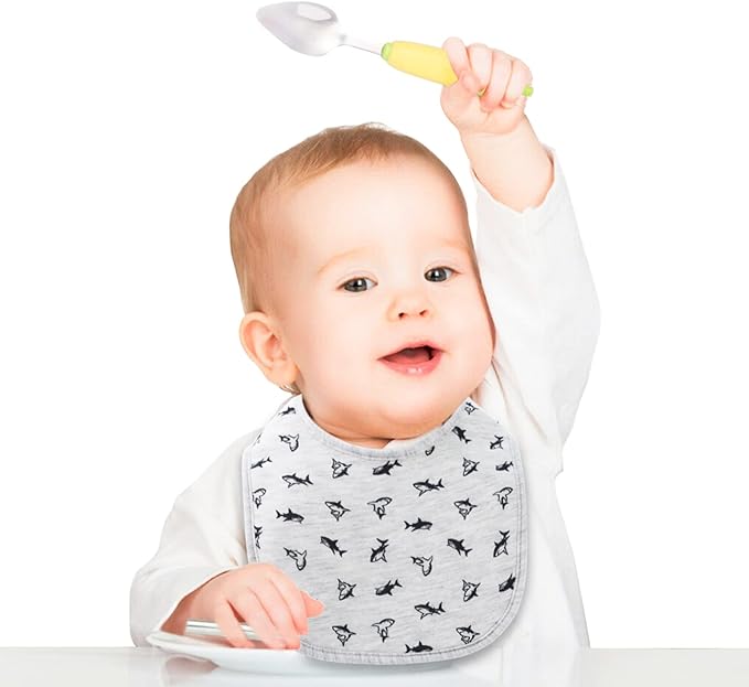 Hakochia Waterproof Baby Bibs Organic Cotton Super Soft and Absorbent With Adjustable Snap for Baby Boys and Girls