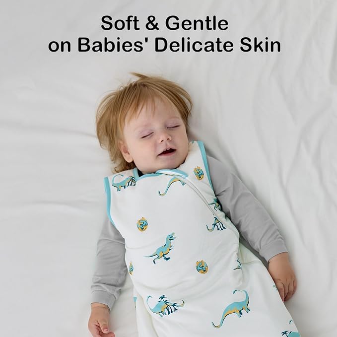 BubblePanda Rayon Made from Bamboo Sleep Sack 6-12 Months 1.0 Tog Soft Toddler Sleeping Sack for Babies 2-Way Zipper Baby Wearable Blanket