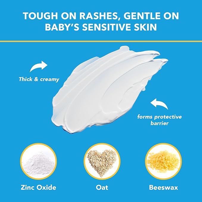 Triple Paste Diaper Rash Cream for Baby - 8 Oz Tub – Zinc Oxide Ointment Treats, Soothes & Prevents Diaper Rash, Pediatrician-Recommended Hypoallergenic Formula, Baby Essentials for Daily & Overnight