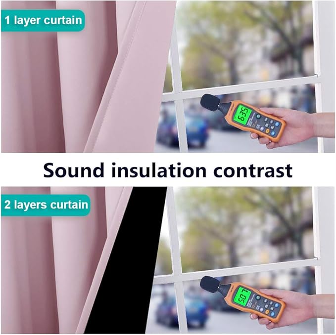 NICETOWN 100% Blackout Tall Curtains, Durable and Soft Black Lined Blackout Drapes for Living Room, Energy Saving Long Panels for Patio Sliding Glass Door, Lavender Pink, 52 inches x 108 inches, 2 PCs