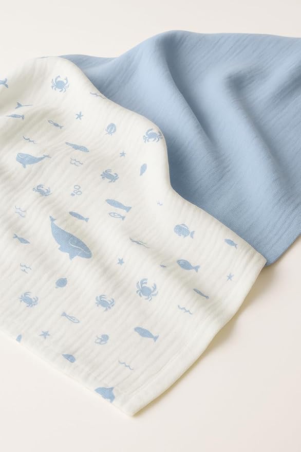 SUNSHINE & SNUGGLES Soft 100% Cotton Swaddles for Newborns, 2- Pack - Large, Breathable Baby Blanket - Versatile, Durable Muslin Swaddle Blankets - Perfect for Moms
