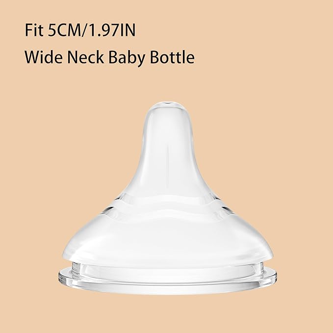 yanyoyo Silicone Bottle Nipple, Anti Colic Nipples for Newborn Baby, Natural Feel, SS, 0 Months+, 4 Counts