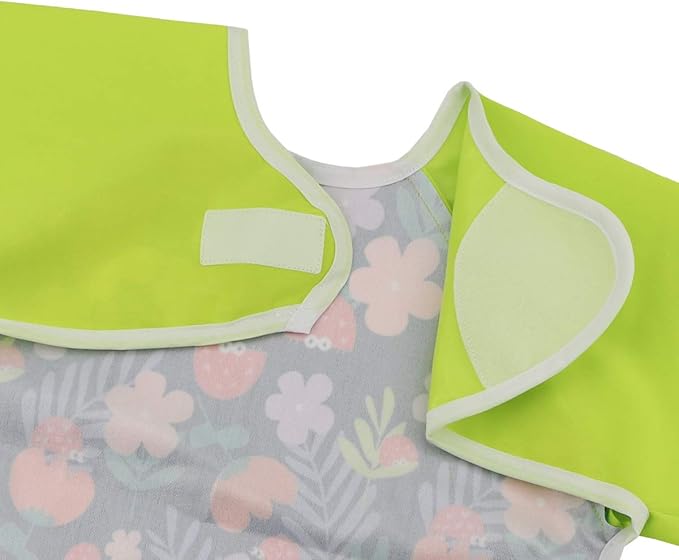 Hi Sprout Infant Toddler Baby Waterproof Sleeved Bib, Bib with Sleeves&Pocket, 6-24 Months