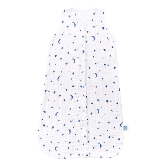 TADO MUSLIN Toddler Sleep Sack 2-4T, 0.5 TOG Lightweight Wearable Blanket, 100% Organic Cotton Muslin, Sleeveless, 2-Way YKK Zipper, OEKO-TEX Certified, Star Moon