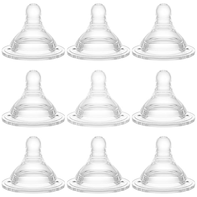 Gotocut Bottle Nipples Ideal for Thicker Liquid Nipple Level 5, 9m+, Compatible with Wide-Neck Baby Bottle, 9 Count