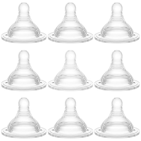 Gotocut Bottle Nipples Ideal for Thicker Liquid Nipple Level 5, 9m+, Compatible with Wide-Neck Baby Bottle, 9 Count