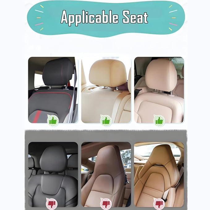 Car Headrest Pillow, 2025 Upgrade 360° Rotating Travel Headrest, 3-Point Linkage Adjustable, Thickened Breathable Memory Foam Headrest, Travel Car Sleeping Pillow for Kids, Adults (Black)