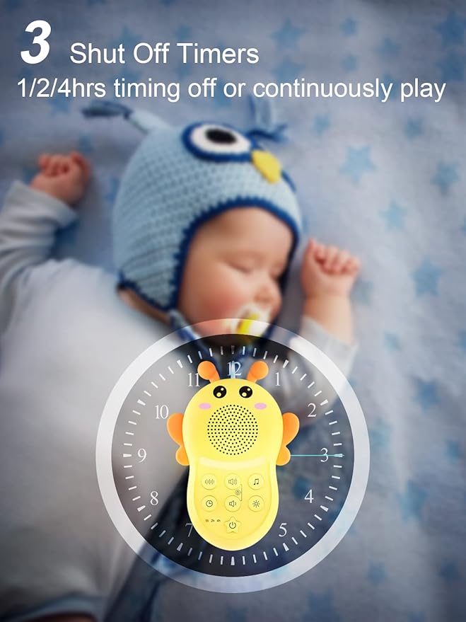 Portable Sound Machine for Baby,White Noise Sound Machine for Babies and Kids,Rechargeable Lullaby Machine with Light,Travel Sound Machine for Sleep,Great for Baby Registry Gift