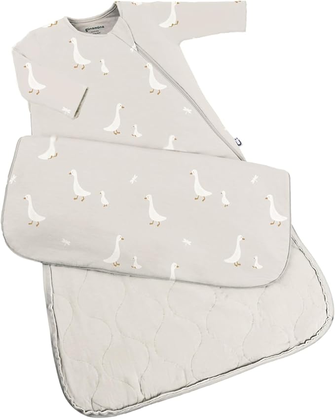 GUNAMUNA Long-Sleeve Sleep Sack for Babies and Toddlers, Wearable Sleep Bag, Easy Diaper Changes, Soft Rayon, 2.5 TOG