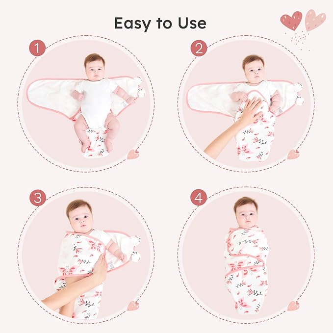 Yoofoss Baby Swaddles for Newborns 100% Organic Cotton, Adjustable Swaddle Sleep Sack 0-3 Months Newborn Swaddle Sack, Breathable Soft(Small)