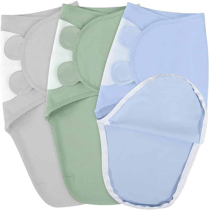 3-Pack Organic Baby Swaddle Sleep Sacks,Nursery Swaddling Blankets,Swaddles for Newborns Infant 0-3 Months