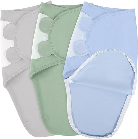 3-Pack Organic Baby Swaddle Sleep Sacks,Nursery Swaddling Blankets,Swaddles for Newborns Infant 0-3 Months
