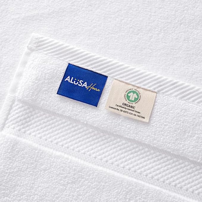 Alusa Home 100% Organic Luxury Bath Sheets - GOTS Certified - Extra Large 35x70 Inches (Pack of 2) Zero-Twist, Long-Staple Cotton Bath Sheet Set (Pewter Grey)