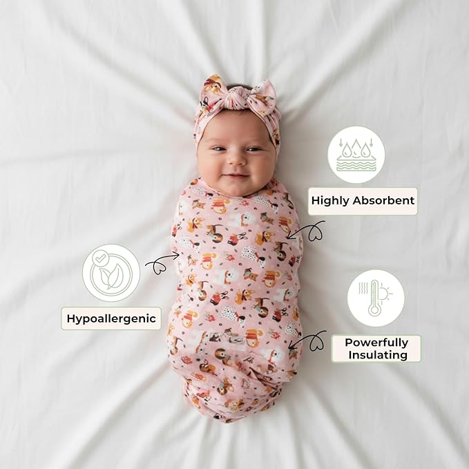 Swaddles for Newborns Baby Blanket Set Ultra-Soft 95% Bamboo Viscose Baby Swaddle for 0-3 Months | Newborn Essentials Must Haves Bamboo Viscose Swaddle Blankets