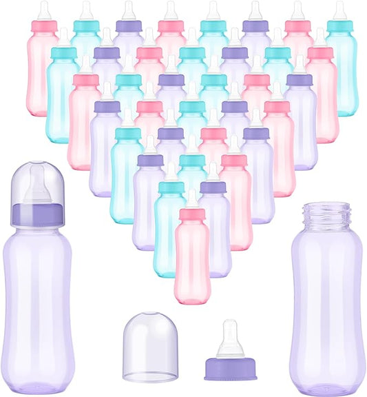 Norme 36 Pcs 9.5 oz Plastic Bottles Chug Shower Game Party Favors for Shower Decorations Gender Reveal Gifts (Many Color)