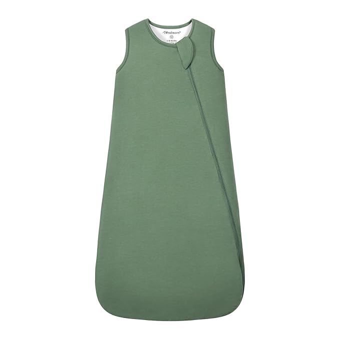 Mosebears Unisex Rayon Made from Bamboo Sleep Sack with 2-Way Zipper,2.5 Tog Baby Winter Sleep Sack (Dark Green,0-6 Months)