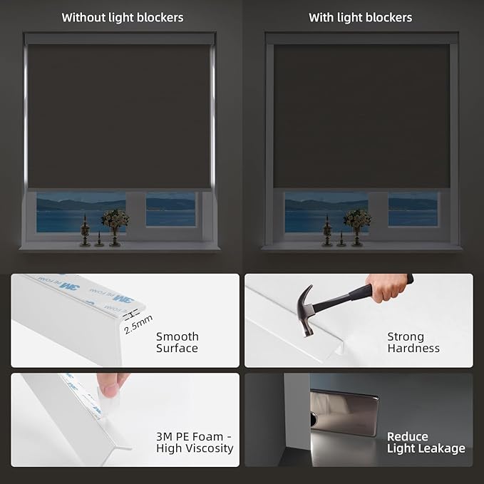 ZSTARR Motorized Smart Blind for Window with Remote Control, Automatic Blackout Roller Shade Customizable Size,with Valance Child Safety Rechargeable Battery Blinds (Copper Color)