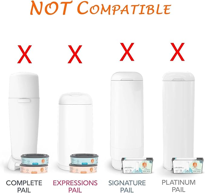 Diaper Pail Refill Bags Compatible with Diaper Genie Select Pail, Compact Pail,Square Pails Diaper Pails Refills - Pack of 9