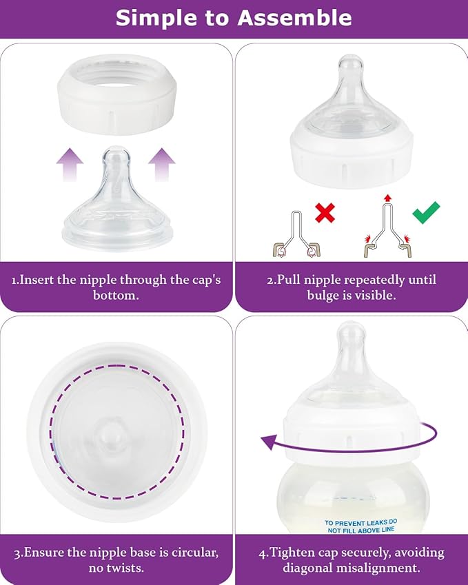 Silicone Nipple for Dr.Brown's Wide-Nick Baby Bottles,Level 2 Nipples, Medium Flow, 3m+, 6 Count