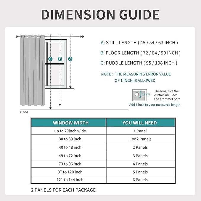 Joydeco Black Blackout Curtains 120 Inches Long, Extra Long Curtains 120 Inch Length 1 Panel for Bedroom, Thermal Insulated Linen Black Out Curtains with Grommets(100x120, Black)