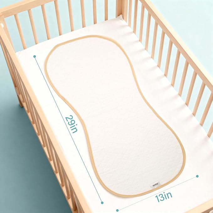Florith Waterproof Baby Changing Pad - Reusable Washable Changing Table Pad, Silicone & Peanut Changer Design, Includes Waterproof Changing Pad Cover & Liners (White, 13x29 Inch (Pack of 3))