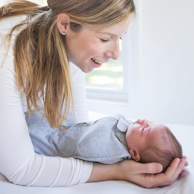 Woombie Grow with Me Baby Swaddle, Convertible Swaddle Fits Babies 0-9 Months, Expands to Wearable Blanket for Babies up to 18 Months, Blue Lanterns