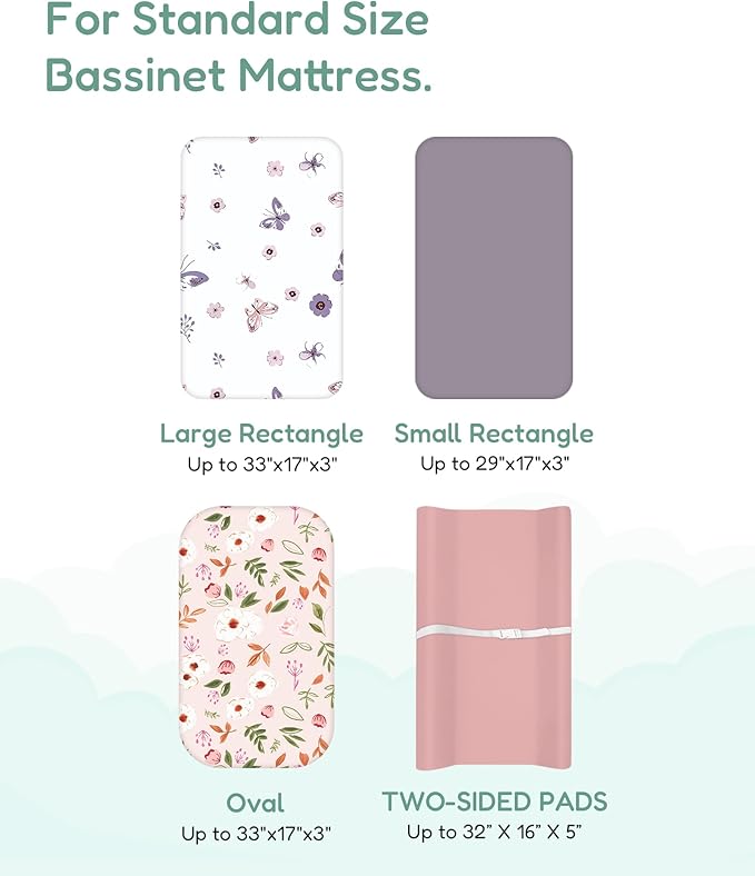 TOTCHILL Extra Stretchy Changing Pad Cover, Ultra Soft Premium Jersey Knit Changing Pad Sheets, Fits All Standard Changing Tables/Dresser Tops, Unisex for Boys Girls - 2 Pack