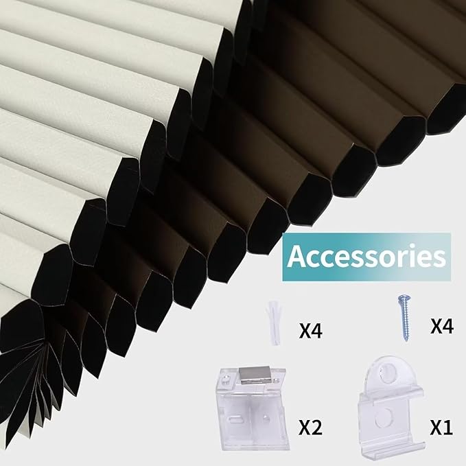 MYshade Cordless Blackout Window Blinds & Shades Pull Down Room Darkening Window Shades Light Blocking Honeycomb Cellular Shade for Indoor Windows Easy to Install 24 inch Wide, H50 Taupe Blinds