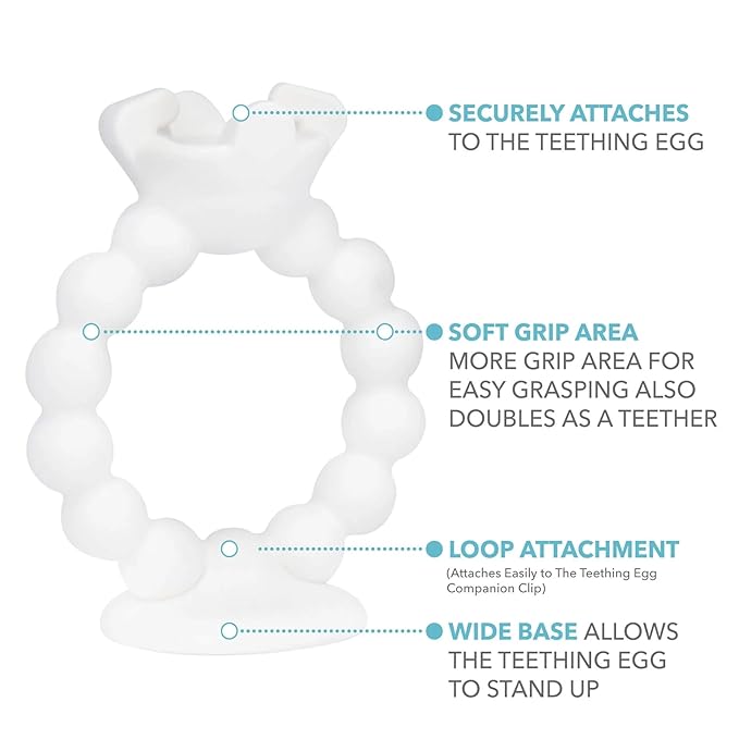 The Teething Egg and Grippie Ring - Baby Development Toys, Teether for 3, 4, 6, 12 Up to 18 Months Old Boy or Girl, Sensory Toys, A Baby Registry Must Have, Pink