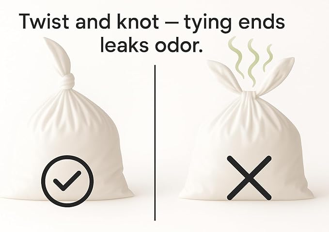 BOS, Odor-Sealing Dirty Diaper Trash Bags - Disposable Bags - Scent & Smell Free, 200Bags, (Color: Cream Yellow) (Pack of 1)