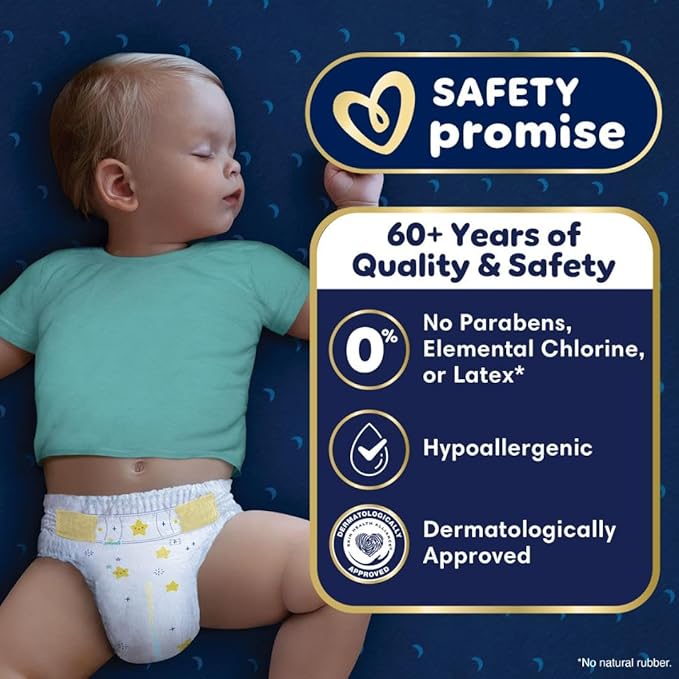 Pampers ZZZ Overnight Diapers, Size 4 (22-37 lbs), 58 Count, Nighttime Protection Disposable Baby Diaper, Night Time Leak and Skin Protection